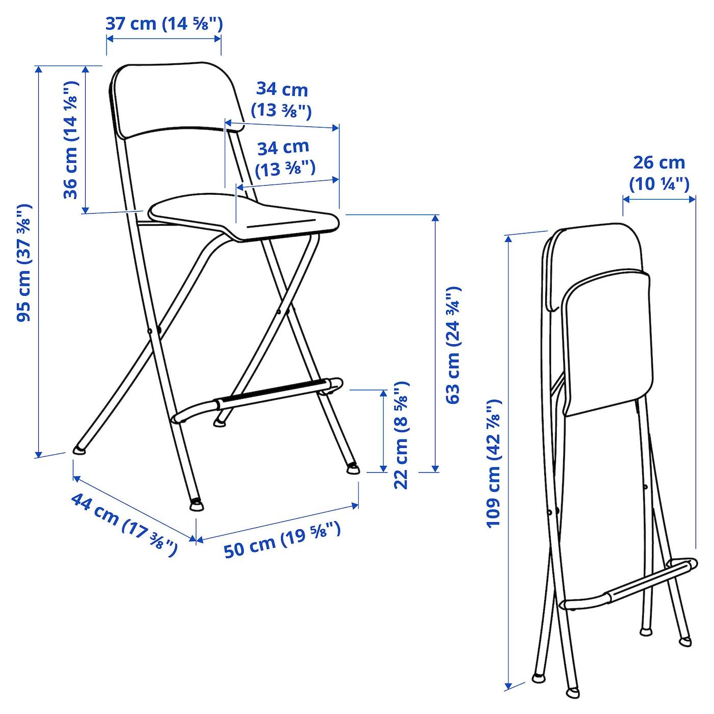 Купить FRANKLIN IKEA 504.064.65 Стул барный складной 63 см. Чёрный Черный в  Калининграде
